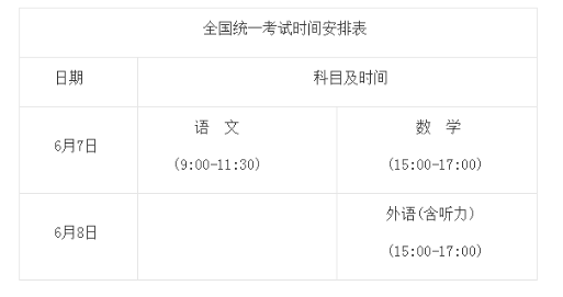 重慶2021高考時(shí)間是幾月幾號(hào)？