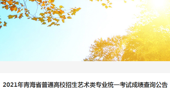 2021年青海省普通高校招生藝術(shù)類專業(yè)統(tǒng)一考試成績查詢公告