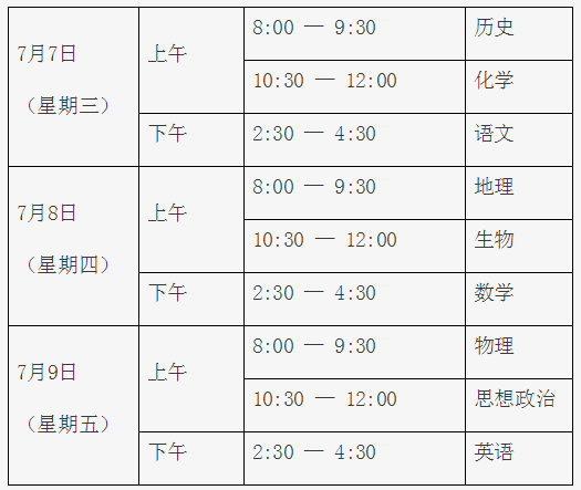 2021年北京市第二次普通高中學(xué)業(yè)水平合格性考試時(shí)間：7月7日至9日