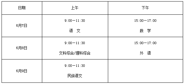 新疆2021高考時(shí)間是幾月幾號(hào)？