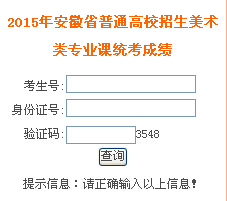 2015年安徽美術(shù)聯(lián)考成績(jī)查詢?nèi)肟凇疽验_(kāi)通】