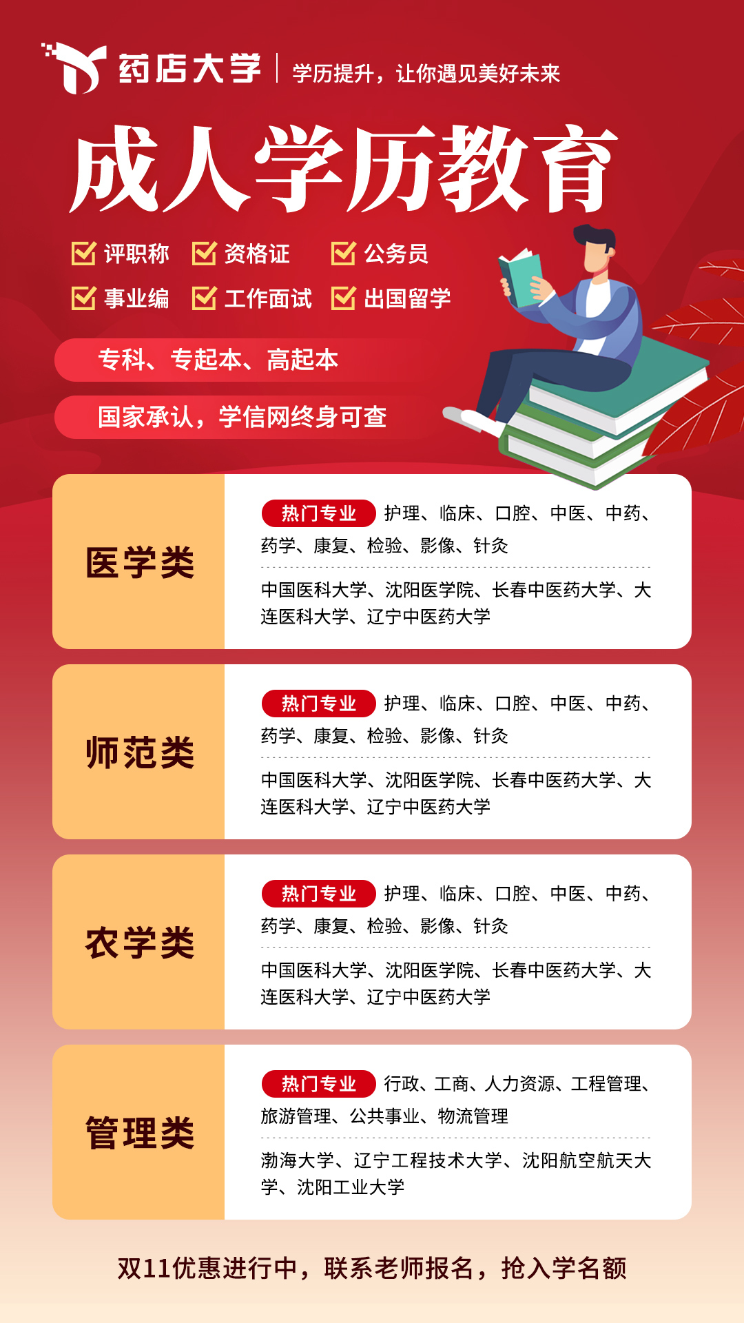 2021年成人學(xué)歷教育春季招生優(yōu)惠進(jìn)行中！時間有限，名額有限??！