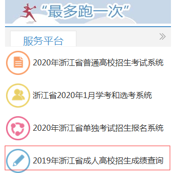 2020年浙江成人高考成績查詢時間及入口