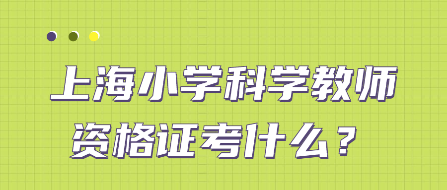 上海小學科學教師資格證考什么？