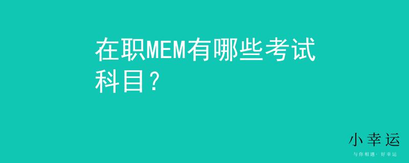 在職MEM有哪些考試科目？