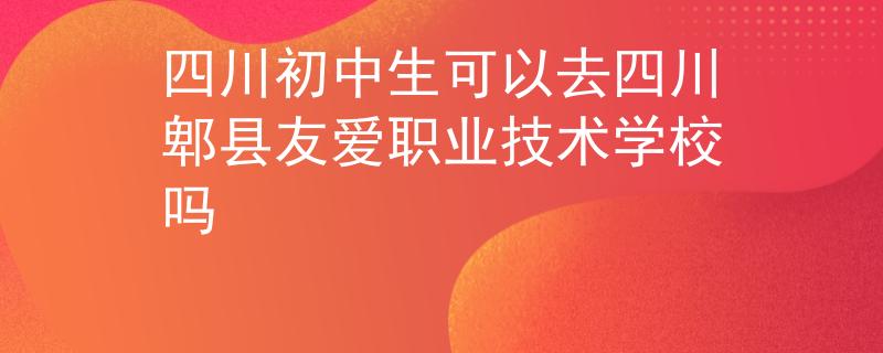 四川初中生可以去四川郫縣友愛職業(yè)技術(shù)學(xué)校嗎