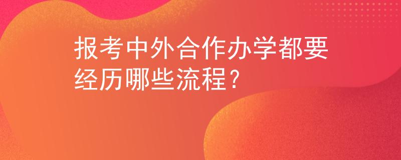 報(bào)考中外合作辦學(xué)都要經(jīng)歷哪些流程？