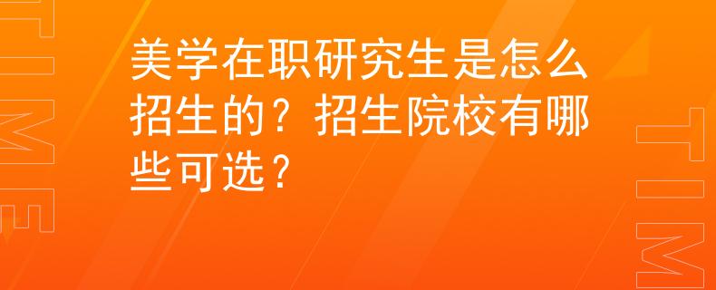 美學(xué)在職研究生是怎么招生的？招生院校有哪些可選？