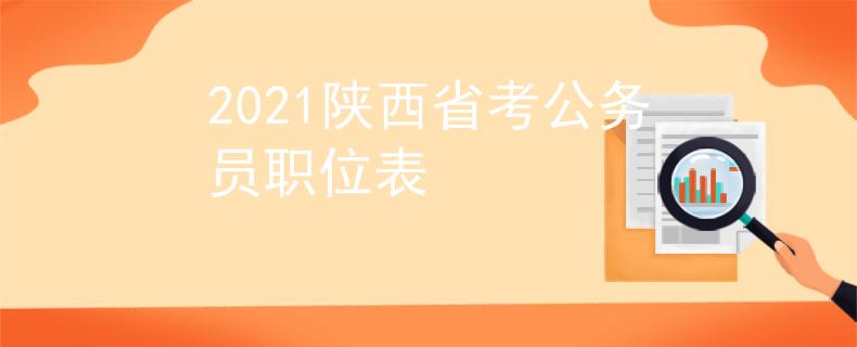 2021陜西省考公務(wù)員職位表