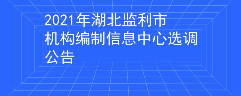 2021年湖北監(jiān)利市機(jī)構(gòu)編制信息中心選調(diào)公告