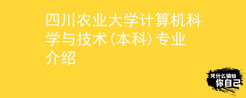 四川農(nóng)業(yè)大學(xué)計(jì)算機(jī)科學(xué)與技術(shù)(本科)專(zhuān)業(yè)介紹