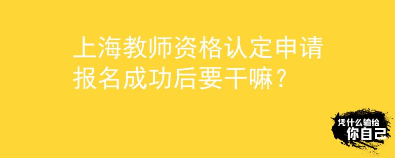 上海教師資格認(rèn)定申請(qǐng)報(bào)名成功后要干嘛？
