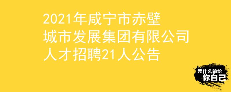 2021年咸寧市赤壁城市發(fā)展集團有限公司人才招聘21人公告