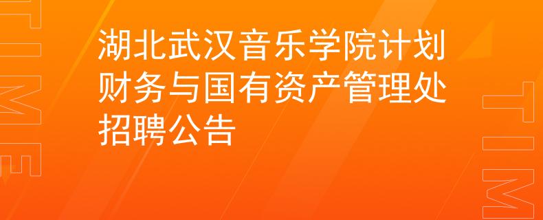 湖北武漢音樂學(xué)院計劃財務(wù)與國有資產(chǎn)管理處招聘公告