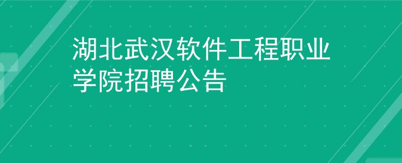 湖北武漢軟件工程職業(yè)學院招聘公告