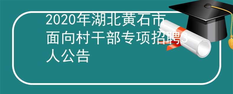 2020年湖北黃石市面向村干部專項招聘3人公告
