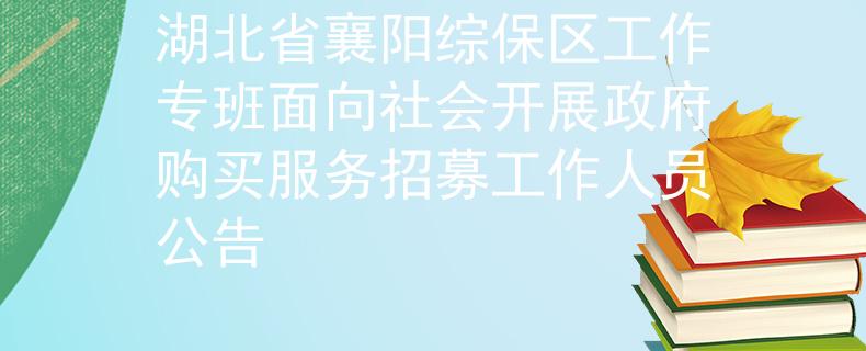 湖北省襄陽綜保區(qū)工作專班面向社會開展政府購買服務(wù)招募工作人員公告