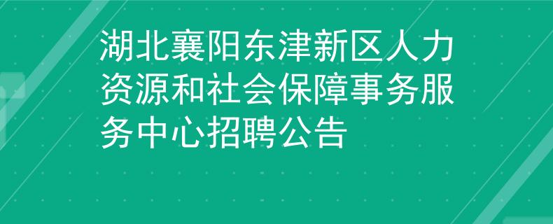 湖北襄陽東津新區(qū)人力資源和社會保障事務(wù)服務(wù)中心招聘公告