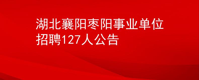 湖北襄陽棗陽事業(yè)單位招聘127人公告