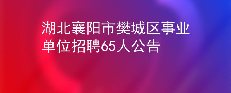 湖北襄陽市樊城區(qū)事業(yè)單位招聘65人公告