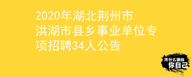 2020年湖北荊州市洪湖市縣鄉(xiāng)事業(yè)單位專項(xiàng)招聘34人公告