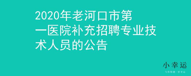 2020年老河口市第一醫(yī)院補(bǔ)充招聘專業(yè)技術(shù)人員的公告