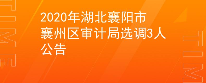2020年湖北襄陽市襄州區(qū)審計(jì)局選調(diào)3人公告