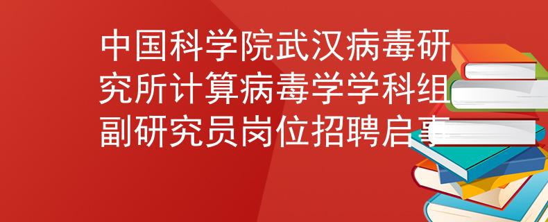 中國科學(xué)院武漢病毒研究所計算病毒學(xué)學(xué)科組副研究員崗位招聘啟事