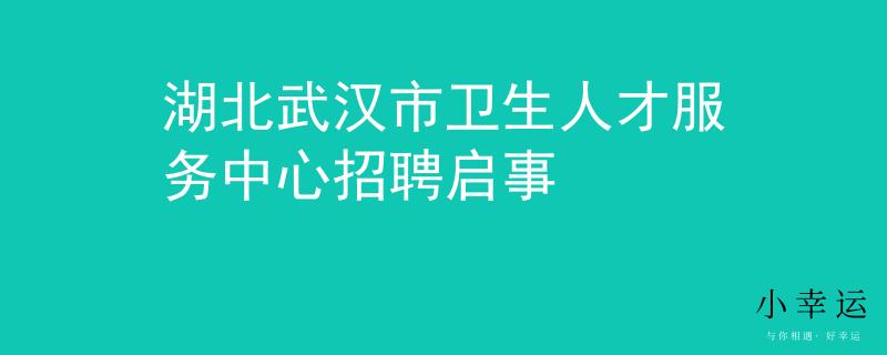 湖北武漢市衛(wèi)生人才服務(wù)中心招聘啟事