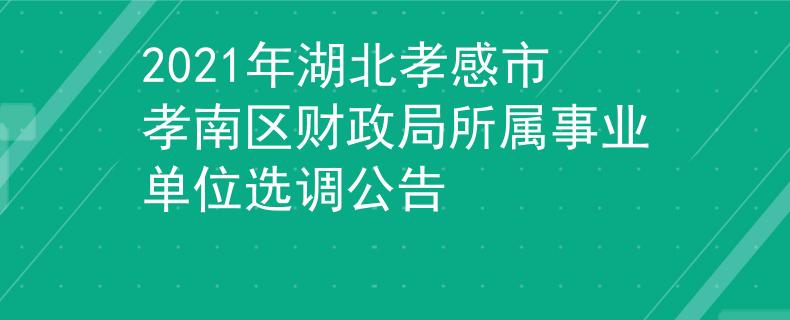 2021年湖北孝感市孝南區(qū)財政局所屬事業(yè)單位選調(diào)公告