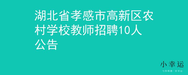湖北省孝感市高新區(qū)農(nóng)村學(xué)校教師招聘10人公告