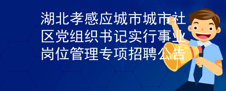 湖北孝感應(yīng)城市城市社區(qū)黨組織書記實(shí)行事業(yè)崗位管理專項(xiàng)招聘公告