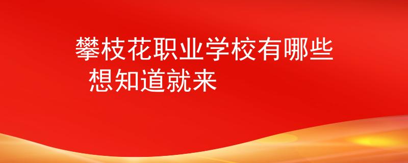 攀枝花職業(yè)學校有哪些 想知道就來