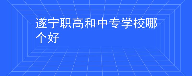 遂寧職高和中專學校哪個好