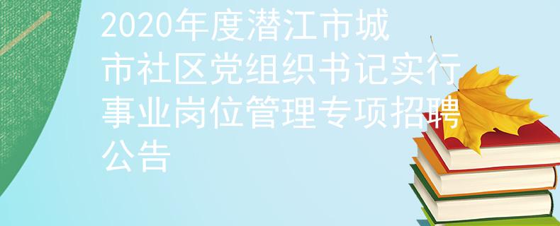 2020年度潛江市城市社區(qū)黨組織書記實行事業(yè)崗位管理專項招聘公告