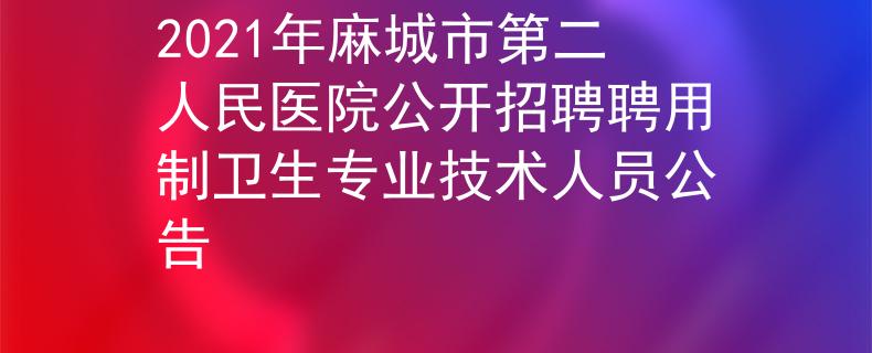 2021年麻城市第二人民醫(yī)院公開招聘聘用制衛(wèi)生專業(yè)技術(shù)人員公告