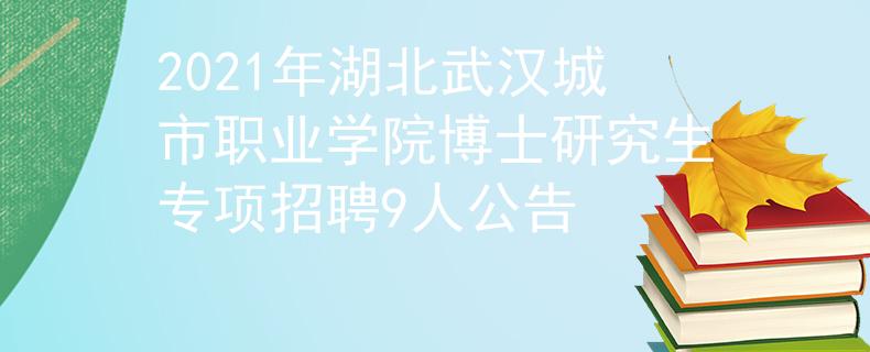 2021年湖北武漢城市職業(yè)學(xué)院博士研究生專項(xiàng)招聘9人公告