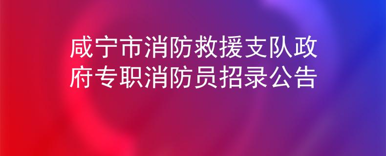 咸寧市消防救援支隊(duì)政府專職消防員招錄公告
