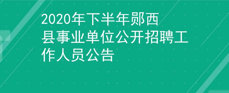 2020年下半年鄖西縣事業(yè)單位公開招聘工作人員公告