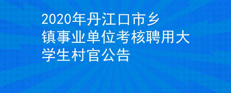 2020年丹江口市鄉(xiāng)鎮(zhèn)事業(yè)單位考核聘用大學(xué)生村官公告