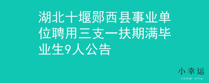湖北十堰鄖西縣事業(yè)單位聘用三支一扶期滿畢業(yè)生9人公告