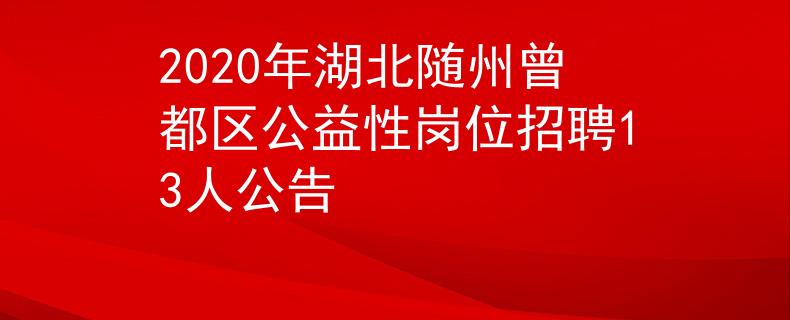 2020年湖北隨州曾都區(qū)公益性崗位招聘13人公告