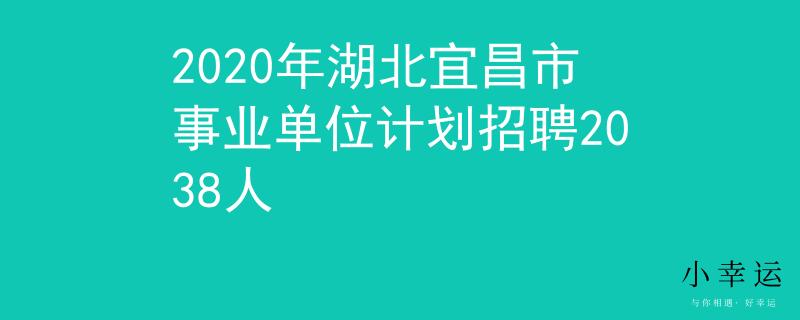 2020年湖北宜昌市事業(yè)單位計劃招聘2038人