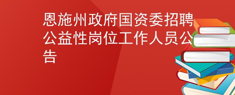 恩施州政府國資委招聘公益性崗位工作人員公告