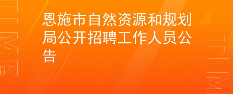 恩施市自然資源和規(guī)劃局公開招聘工作人員公告