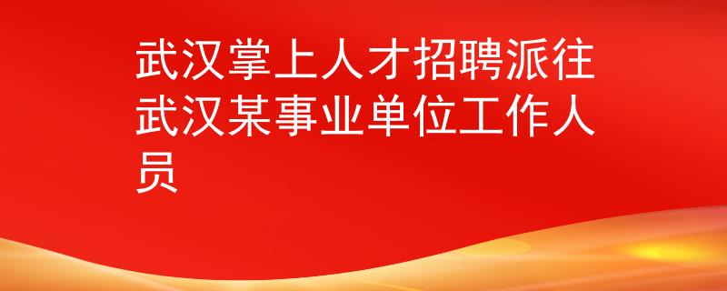 武漢掌上人才招聘派往武漢某事業(yè)單位工作人員