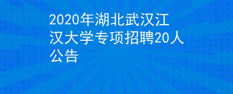 2020年湖北武漢江漢大學專項招聘20人公告