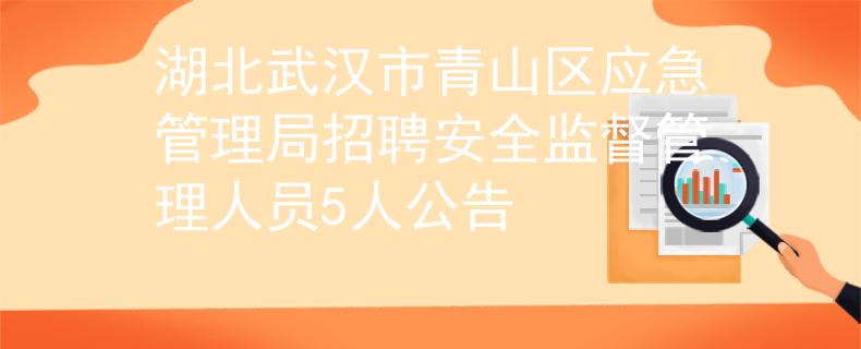 湖北武漢市青山區(qū)應(yīng)急管理局招聘安全監(jiān)督管理人員5人公告