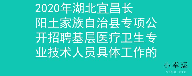 2020年湖北宜昌長陽土家族自治縣專項公開招聘基層醫(yī)療衛(wèi)生專業(yè)技術(shù)人員具體工作的