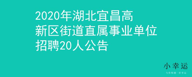 2020年湖北宜昌高新區(qū)街道直屬事業(yè)單位招聘20人公告
